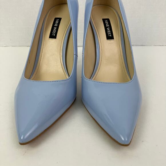 Nine West Sz 8M Ezra Pointy Toe Pumps
Light Blue Patent Stiletto Heels - Picture 6 of 16
